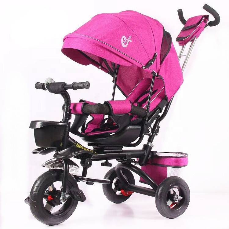 CE 3 wheel kid tricycle with air wheel/3 wheel children tricycle with baby carrier/3 wheel children trike for child supplier