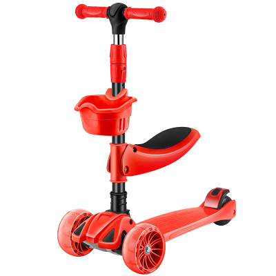 Kids bicycle Adjustable Height Kick Scooter 3 Wheels Wide Deck Back Brake Pedal