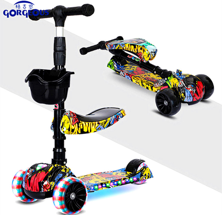 Cheap Scooter Kids 3 Wheels Foldable Child Foot Scooters With Led Light