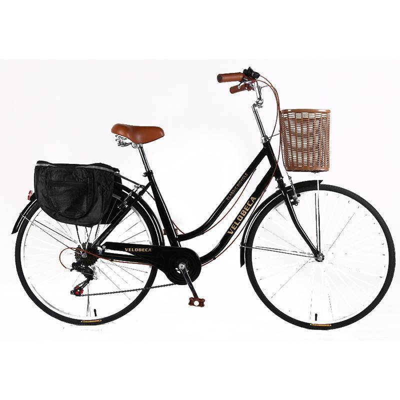 24 Inch aluminum city bike, red basket bicycle city for wholesale