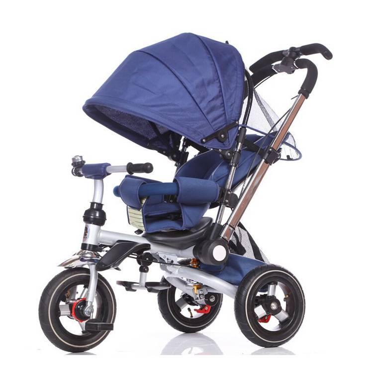cheap baby twins tricycle toy manufacture company / ride on kids tricycle with trailer / 4 in 1 children 2 seat tricycle