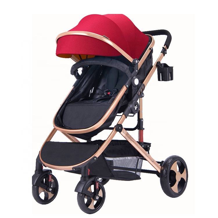 European Style Brand good quality Baby Stroller With Leather Material PU Leather service stroller baby/gold stroller/baby pram