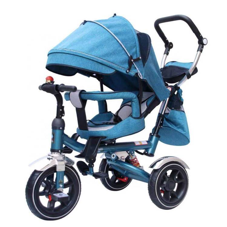 Wholesale  kids trike 4 in 1 tricycle bike with brake/oxford cloth 3 wheel children tricycle/12 inch big wheel baby trike