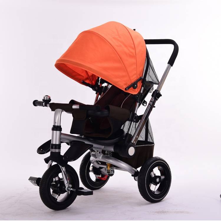 European standard inflatable three wheels reversible seat baby tricycle/ 4 in 1 baby tricycle with pushbar/china kids tricycle