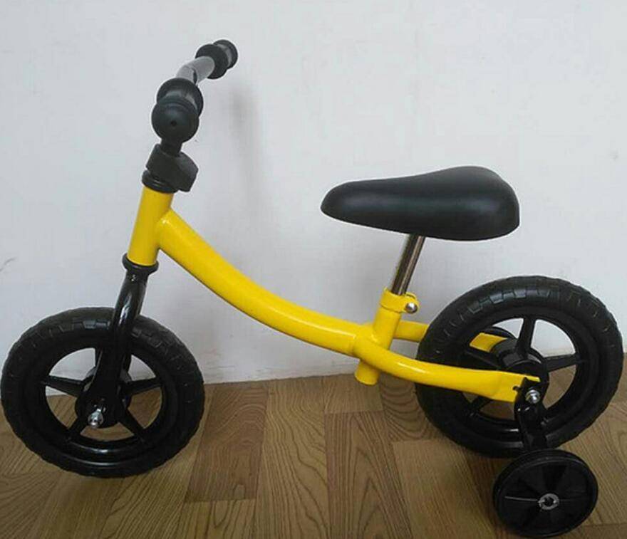 Air/pneumatic wheel kids Balance Bikes for 2-5 years kids with side wheel without pedals